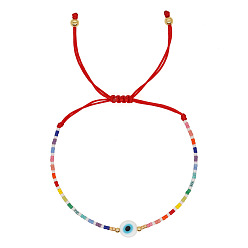 Разноцветный Браслеты из бисера и стеклянных бусин, ювелирные изделия из смолы от сглаза для женщин, красочный