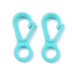 Голубой Пластиковые застежки-клешни омара, голубой, 33x15.5x4.5 мм, отверстие : 7.5 мм