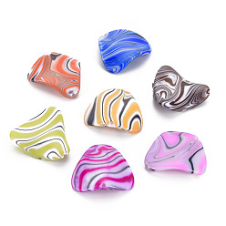 (52) Непрозрачная лаванда Непрозрачные акриловые бусины, твист, треугольные, разноцветные, 24x24x5 мм, отверстие : 1.6 мм, Около 338 шт / 500 г