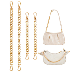 Золотой 4 шт 2 стили алюминиевые ремни для сумок с цепочкой, с поворотными застежками сплава, для аксессуаров для замены сумок, золотые, 20~30.5 см, 2 шт / стиль