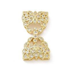 Золотой Латунное микропейв, прозрачный кубический цирконий, складные застежки, без кадмия, без никеля и без свинца, бантом, золотые, 32 мм