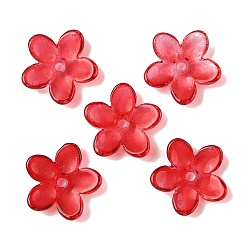 Красный Прозрачная аэрозольная краска стеклянные шарики, цветок, красные, 15.5x16x3.5 мм, отверстие : 1.8 мм