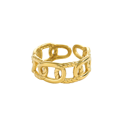 Настоящее золото 18K 304 Браслеты-манжеты из нержавеющей стали овальной формы для женщин, ионное покрытие (ip), долговечный, реальный 18 k позолоченный, внутренний диаметр: 0.71 дюйм (1.8 см)