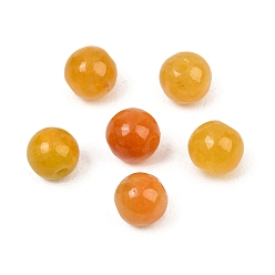 Gold Natural Myanmar Jade Burmese Jade Beads, Dyed, Smooth Round, Gold, 6mm, Hole: 1mm