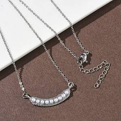 Платина Подвеска в виде стручка гороха из латуни с имитацией жемчуга из АБС-пластика., стойки покрытие, без кадмия и без свинца, долговечный, белые, платина, 17.24 дюйм (43.8 см)