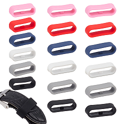 (52) Непрозрачная лаванда 18 шт. 18 стили силиконовые сменные ремешки для часов петли, овальные, разноцветные, 22~26x8x7.5 мм, внутренний диаметр: 20~22x5~6 мм, 1 шт / цвет