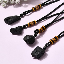 Турмалин Подвески и ожерелья из натурального турмалина, с нейлоновой веревкой для женщин, самородки, 24.41 дюйм (62 см)