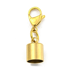 Золотой 304 концы из нержавеющей стали шнур, с карабин-лобстерами , золотые, 31 мм, внутренний диаметр: 8 мм