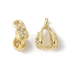 Настоящее золото 18K Латунь микро проложить кубический цирконий, без свинца и без кадмия, долговечный, стойки покрытие, реальный 18 k позолоченный, 10.5x6.5x4 мм, отверстие : 1.4 мм