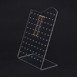 Прозрачный Акриловая рамка дисплея серьги, l-образный, прозрачные, 4.65x10x13.2 см