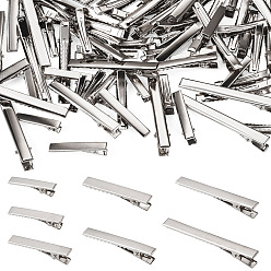 Платина 70 шт 7 стили железные плоские заколки для волос из кожи аллигатора фурнитура, поделок аксессуары для волос делает, платина, 32~77x6~9 мм, 10 шт / стиль