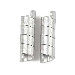 Серебро Алюминия бисера, колонка, серебряные, 35x10 мм, отверстие : 7 мм