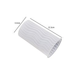 Stripe Pillar DIY Silicone Candle Molds, for Scented Candle Making, Stripe, 6.8x12.1cm