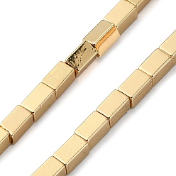 Светло-Золотое Покрытие Гальванические нити из синтетических немагнитных гематитовых бусин, прямоугольные, свет позолоченные, 4x2.5x2.5 мм, отверстие : 0.8 мм, около 104 шт / нитка, 17.09'' (43.4 см)