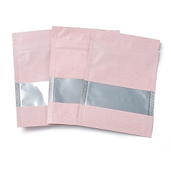 Pink Wiederverschließbarer Plastikbeutel, Aufbewahrungsbeutel, selbstdichtender Beutel, Top-Dichtung, matt mit Ahornblattmuster, rosa, 12x8x0.2 cm, einseitige Dicke: 3.9 mil(0.1mm), ca. 95~100 Stk. / Beutel