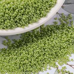 (RR439) Непрозрачный Шартрезский Блеск Миюки круглые бусины рокайль, японский бисер, (rr 439) непрозрачный зеленовато-желтый блеск, 15/0, 1.5 мм, отверстия : 0.7 mm, около 250000 шт / фунт