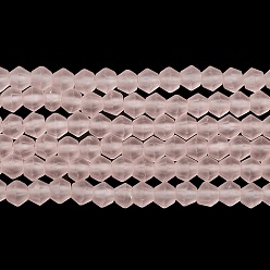 Pink Имитировать нити бус из матового стекла из австрийского хрусталя, класс АА, граненые двухконусные, розовые, 2.9~3.3x2.5 мм, отверстие : 0.7 мм, около 135~140 шт / нитка, 38~40 см