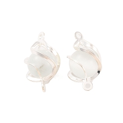 Посеребрённый Подвески со стеклянным разъемом «кошачий глаз» в латунной обертке, овальные связи, без свинца и без кадмия, 925 серебро покрытием, 21.5x12x1.2 мм, отверстие : 1.6 мм