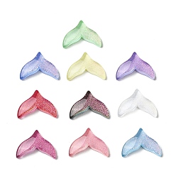 (52) Непрозрачная лаванда K 9 стеклянные кабошоны, с блеском порошок, рыбий хвост, разноцветные, 8.8x12x2.5 мм