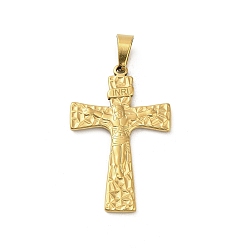 Золотой 304 подвески из нержавеющей стали, Крест с Иисусом, ионное покрытие (ip), золотые, 35x23x2 мм, отверстие : 6x3.5 мм