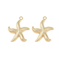 Настоящее золото 24K 304 подвески из нержавеющей стали, звездное очарование, реальный 24 k позолоченный, 28x22.5x3 мм, отверстие : 2.2 мм