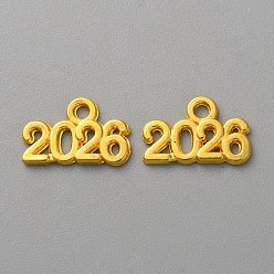 Золотой Подвески из сплава , число 2026 прелести, золотые, 9x14x1.3 мм, отверстие : 1.8 мм
