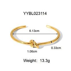 Настоящее золото 18K Браслеты-манжеты из нержавеющей стали для женщин, реальный 304 k позолоченный, внутренний диаметр: 18 дюйм (2-3/8 см)