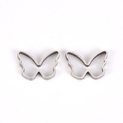 Stainless Steel Color Non-Tarnish 201 Stainless Steel Linking Rings, Butterfly, Stainless Steel Color, 8x11.50x1mm
