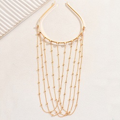 Белый Элегантные длинные резинки для волос из железа и сплава с кисточками для женщин, с имитацией жемчуга, белые, 245 мм