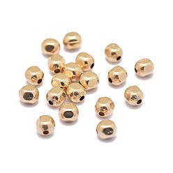 Real Gold Filled Yellow Gold Filled Beads, 1/20 14K Gold Filled, Cadmium Free & Nickel Free & Lead Free, Faceted, Oval, 3.2x2.6mm, Hole: 0.8mm