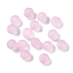 Pink Имитация желе прозрачный акриловый бисер, круглые, розовые, 6 мм, отверстие : 1.8 мм