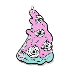 Eye Большие акриловые подвески с тиснением и принтом, с железным кольцом, глаз, 51x33.5x2.5 мм, отверстие : 5 мм