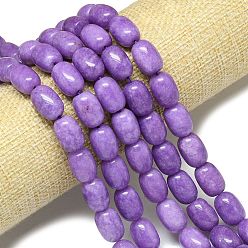 Средний Фиолетовый Натуральный Malaysia нефритовые бусы пряди, окрашенная и подогревом, баррель, средне фиолетовый, 14x10~10.5 мм, отверстие : 1.2 мм, около 27 шт / нитка, 15.16''~15.71'' (38.5~39.9 см)