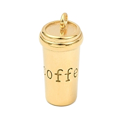 Золотой 304 подвески из нержавеющей стали, очарование кофейной чашки, золотые, 22x10.5 мм, отверстие : 2 мм