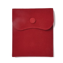 Красный Бархатные мешочки для хранения украшений, прямоугольные сумки для украшений с застежкой-кнопкой, для сережек, хранение колец, красные, 11.7~11.75x9.8~9.85 см