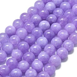 Лиловый Натуральный Malaysia нефритовые бусы пряди, окрашенная и подогревом, круглые, сирень, 8~8.5 мм, отверстие : 1.2 мм, около 48 шт / нитка, 14.96 дюйм (38 см)