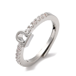 Весы Стойка с покрытием из латуни, прозрачные регулируемые кольца созвездия кубического циркония для женщин, без кадмия и без свинца, долговечный, Весы, 5.1x5.6 мм, внутренний диаметр: 18 мм