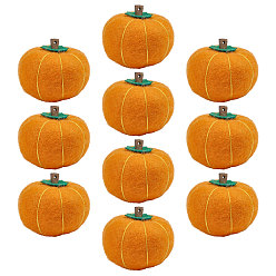 Оранжевый Войлочные подвески, тыква, оранжевые, 37~46x43~45 мм, отверстие : 1.5 мм