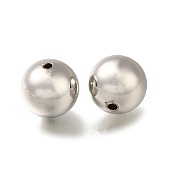 Платина Стойки обшивки латунные бусины, долговечный, без свинца и без кадмия, круглые, платина, 12 мм, отверстие : 1.8 мм