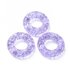Lilac Transparent Handmade Bumpy Lampwork Linking Rings, Round Ring, Lilac, 25x6mm, Inner Diameter: 12mm