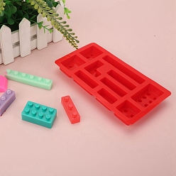 Rot Bausteine Silikonformen in Lebensmittelqualität, Fondantformen, Backformen, für Eis, Schokolade, Süßigkeiten, Kekse, UV-Harz & Epoxidharz Schmuckherstellung, rot, 150x84x17 mm, Innendurchmesser: 12~42x24~75 mm