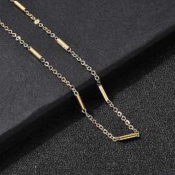 Золотой 304 ожерелья из цепочек-колонн из нержавеющей стали для женщин и мужчин, ионное покрытие (ip), золотые, 17.56 дюйм (44.6 см)