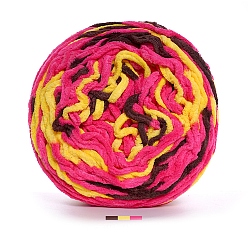 Темно-Розовый Супер мягкая толстая хлопковая пряжа для вязания, пряжа амигуруми, пряжа для вязания крючком, для свитера, шапки, носков, детских одеял, сегмент окрашенный, темно-розовыми, 5 мм