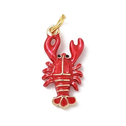 Креветка Подвески из эмали и сплава, стойки покрытие, долговечный, с целью перехода в кольце, креветка, 21.5x11x4 мм