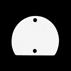 Нержавеющая Сталь Цвет Устойчивы к потускнению 201 соединительные элементы из нержавеющей стали, лазерная резка, полукруглый, цвет нержавеющей стали, 15x19x1 мм, отверстие : 1.5 мм