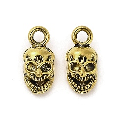 Античное Золото Сплавочные подвески тибетского стиля, без кадмия и без свинца, череп прелести, античное золото , 14.5x7x5.5 мм, отверстие : 2 мм, Около 1388 шт / 1000 г