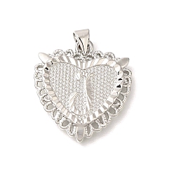 Letter J Стойки обшивки латунные подвески, без кадмия и без свинца, сердце с подвесками в виде буквы az, буква J, 24x22x3 мм, отверстие : 5x3.5 мм