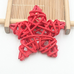 Cerise Rattan Art Craft, Star Decorative Ball for Home Decoration, Cerise, 60mm