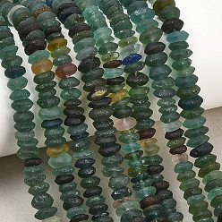 Морско-зеленый Бусы лэмпворк ручной работы, рондель, цвета морской волны, 6~7.5x3 мм, отверстие : 1 мм, около 142 шт / нитка, 14.17'' (36 см)