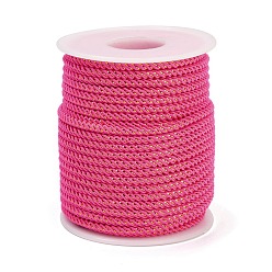 Ярко-Розовый Нейлоновые нити, Миланские шнуры / витые шнуры, ярко-розовый, 3 мм, около 21.87 ярдов (20 м) / рулон